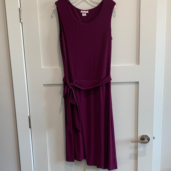 Velvet by Graham & Spencer Dresses & Skirts - Velvet by Graham & Spencer Sleeveless Tie-Waist Midi Dress in Deep Plum
